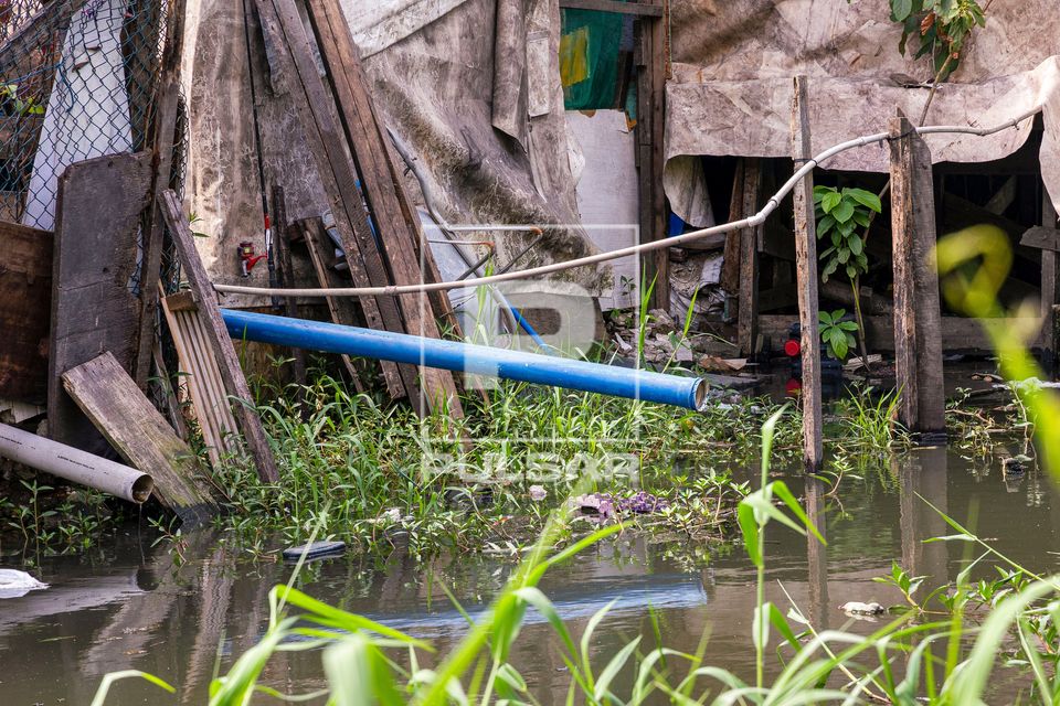 Encanamento de moradia que despeja esgoto direto no Rio Furado na Comunidade Alemoa