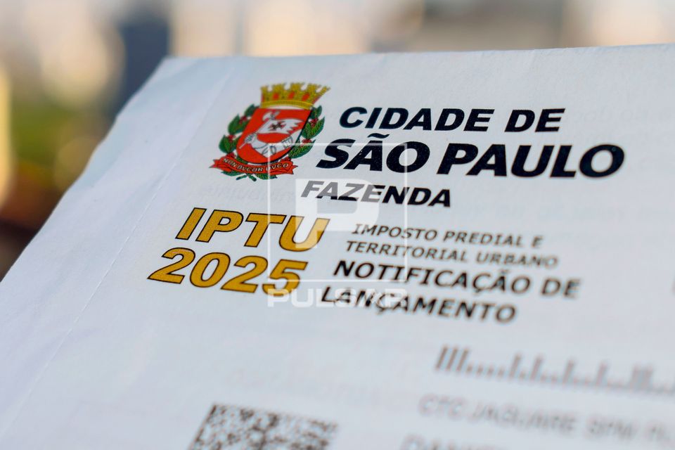 Boleto de pagamento do IPTU - Imposto Predial e Territorial Urbano da cidade 