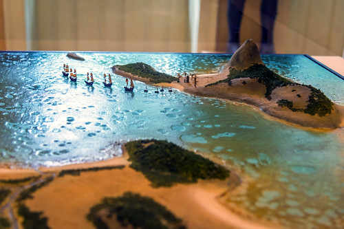 Maquete representando a chegada dos portugueses no Rio de Janeiro em ...